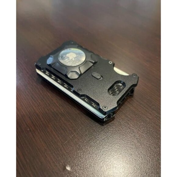 Wallet for Men with AirTag Holder Credit slim Front Pocket Real Carbon Fiber - Picture 3 of 3